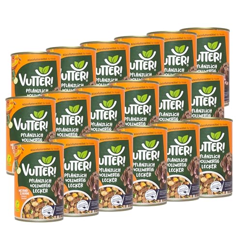 VUTTER Nassfutter Wie Rind & Huhn, 18x400 g: Hundefutter Vegan - Alleinfutter für Hunde - Fleischähnlich für hohe Akzeptanz - Sojaprotein für Muskeln, Zink für Haut & Fell, Kalzium für Zähne & Knochen VUTTER Nassfutter Wie Rind & Huhn, 18x400 g: Hundefutter Vegan - Alleinfutter für Hunde - Fleischähnlich für hohe Akzeptanz - Sojaprotein für Muskeln, Zink für Haut & Fell, Kalzium für Zähne & Knochen von VUTTER !