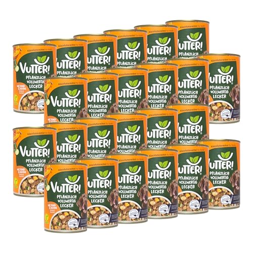 VUTTER Nassfutter Wie Rind & Huhn, 24x400 g: Hundefutter Vegan - Alleinfutter für Hunde - Fleischähnlich für hohe Akzeptanz - Sojaprotein für Muskeln, Zink für Haut & Fell, Kalzium für Zähne & Knochen von VUTTER !