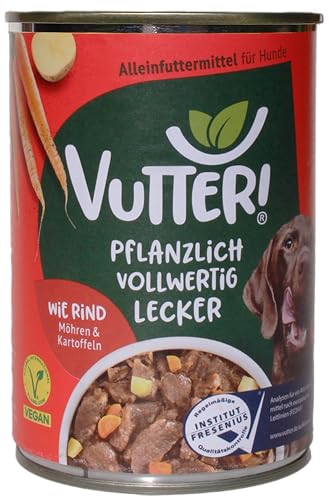 VUTTER ! Wie Rind - 400 g - pflanzliches Alleinfutter für Hunde - Nassfutter VUTTER ! Wie Rind - 400 g - pflanzliches Alleinfutter für Hunde - Nassfutter von VUTTER !