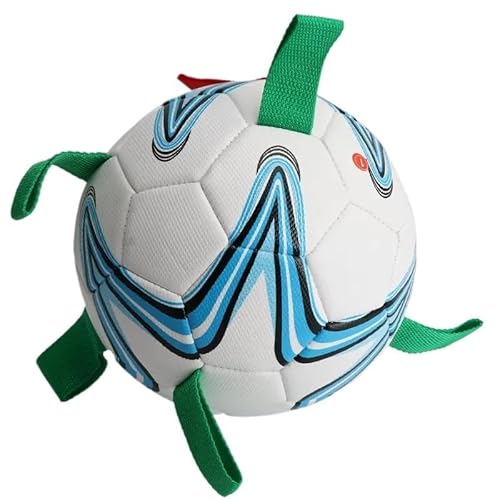 VVDPJLS Ballspielzeug Hundefußball Interaktives Schleppspielzeug for kleine, mittelgroße und große Hunde Outdoor-Training Haustier Beißen Kauen(Dia. 19cm) von VVDPJLS