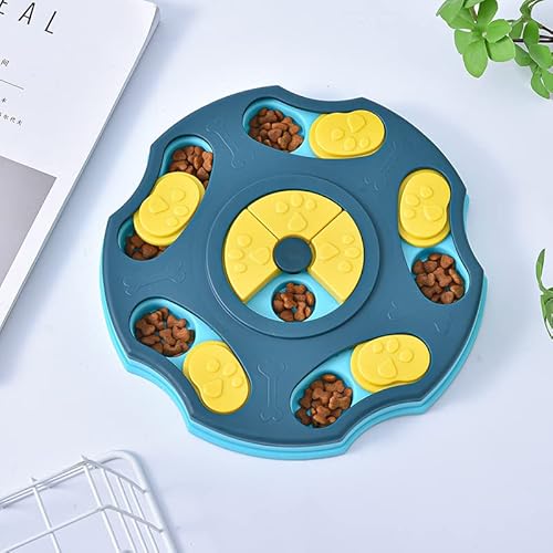 VVDPJLS Hunde-Puzzle-Spielzeug, Slow Food Dispenser, Fütterung, interaktiver Teller und Schüssel, rutschfest, gegen Ersticken, for Katzen und Hunde, Trainingsspiele(Pentagon Blue) von VVDPJLS