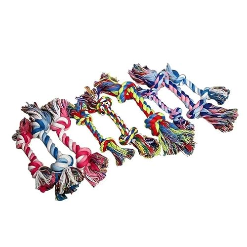 VVDPJLS Kauspielzeug for Welpen, Hundespielzeug aus Baumwolle, Seilknotenspielzeug, langlebiges geflochtenes Hundespielzeug, Hundereinigungszähne, Knochenseil, Haustierprodukte(18cm) von VVDPJLS