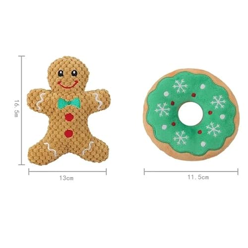 VVDPJLS Plüsch-Haustier-Weihnachtshundespielzeug for große und kleine Hunde Haustierprodukte Hundezubehör Unzerstörbares quietschendes Kauzahnspielzeug(Santa Claus1) von VVDPJLS