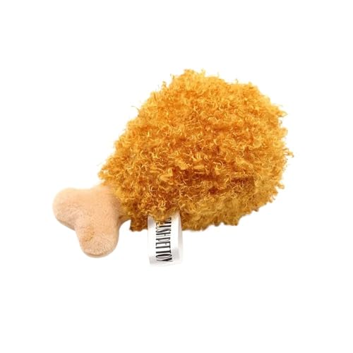 VVDPJLS Plüsch-Hundespielzeug, quietschende Hundezubehör, Haustierspielzeug, weicher Quetschton, Zähne, Kauen, Bissfest, Eiscreme, Pommes, Humburger(Fried Chicken Leg) von VVDPJLS