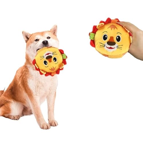 VVDPJLS Plüsch-Hundespielzeug Mit Stimme, Bälle, Weiches Fell, Rattanbälle, Bewegliche Klingeltöne, Lustiges Und Interaktives Spielzeug In Tierform for Hunde(Lion) von VVDPJLS