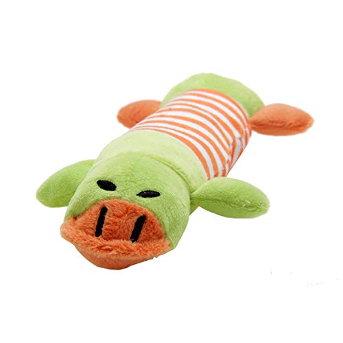 VVDPJLS Quietschendes Haustierspielzeug for mittelgroße und große Hunde, Plüschwelpen, Kauspielzeug for große Hunde, Tiere in Tierform, langlebiges Molarenspielzeug for Haustiere(Green Duck) von VVDPJLS