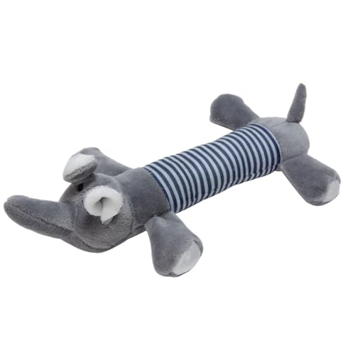 VVDPJLS Quietschendes Haustierspielzeug for mittelgroße und große Hunde, Plüschwelpen, Kauspielzeug for große Hunde, Tiere in Tierform, langlebiges Molarenspielzeug for Haustiere(Grey Elephant) von VVDPJLS