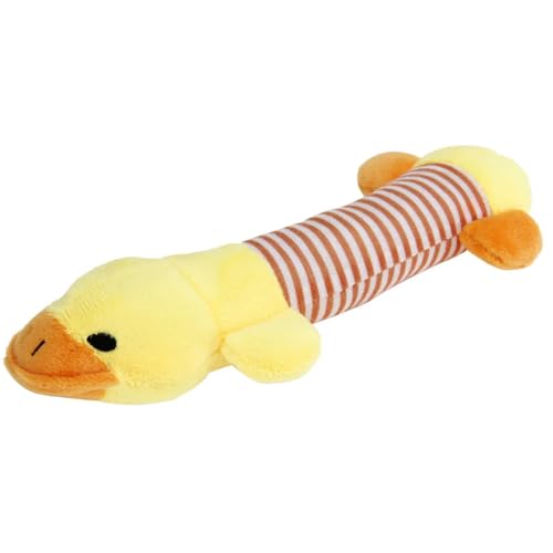 VVDPJLS Quietschendes Haustierspielzeug for mittelgroße und große Hunde, Plüschwelpen, Kauspielzeug for große Hunde, Tiere in Tierform, langlebiges Molarenspielzeug for Haustiere(Yellow Duck) von VVDPJLS