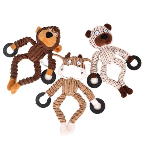 VVDPJLS Quietschspielzeug for Hunde, langlebig, quietschend, Plüsch, Hundespielzeug, gefüllt, Plüsch, Haustierspielzeug for kleine, mittelgroße und große Hunde, ungiftig, Chihuahua(3 in one) von VVDPJLS