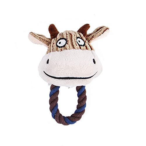 VVDPJLS Quietschspielzeug for Hunde, langlebig, quietschend, Plüsch, Hundespielzeug, gefüllt, Plüsch, Haustierspielzeug for kleine, mittelgroße und große Hunde, ungiftig, Chihuahua(Cow Head) von VVDPJLS