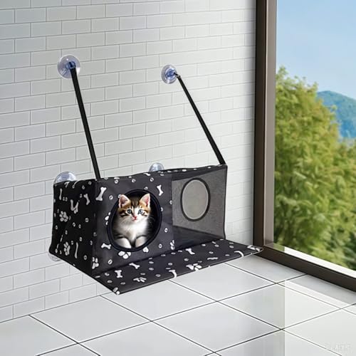Katzenfensterplatz mit Saugnäpfen – Fensterhängematte, Klettergerüst & Schlafplatz ohne Bohren – Für Balkon und Fenster – Stabile Katzenliege Katzenfensterplatz mit Saugnäpfen – Fensterhängematte, Klettergerüst & Schlafplatz ohne Bohren – Für Balkon und Fenster – Stabile Katzenliege von VXS