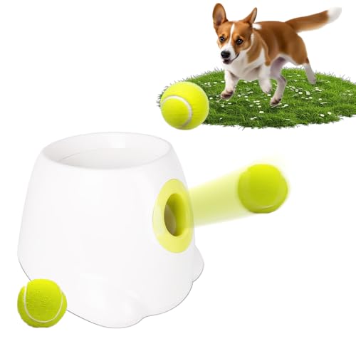 VXS Automatischer Ballwerfer für Hunde, Hunde Ball Interaktive Ballwurfmaschine 3Pcs 2" Tennisbällen Inklusive, für Kleine und mittlere, Interaktives Hundespielzeug von VXS
