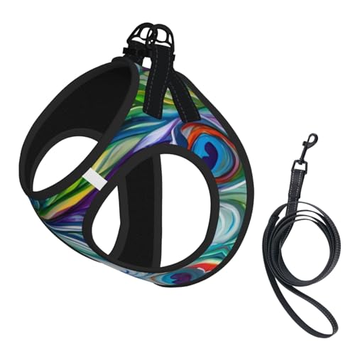 L Pet Leash Vest & Dog Harness - Small Size Abstract Feathers Print Leash Set, Reflective, Adjustable for Cats & Dogs L Pet Leash Vest & Dog Harness - Small Size Abstract Feathers Print Leash Set, Reflective, Adjustable for Cats & Dogs von VXXNlnn