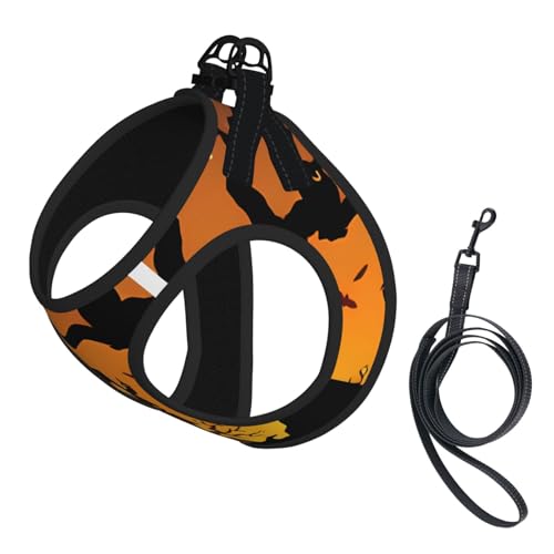 L Pet Leash Vest & Dog Harness - Small Size Black Tree Owl Pumpkin Head Print Leash Set, Reflective, Adjustable for Cats & Dogs L Pet Leash Vest & Dog Harness - Small Size Black Tree Owl Pumpkin Head Print Leash Set, Reflective, Adjustable for Cats & Dogs von VXXNlnn