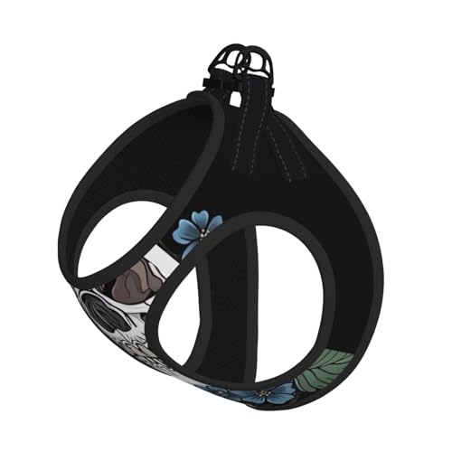 L Pet Leash Vest & Dog Harness - Small Size Blue Flowers and Skull Print Leash Set, Reflective, Adjustable for Cats & Dogs L Pet Leash Vest & Dog Harness - Small Size Blue Flowers and Skull Print Leash Set, Reflective, Adjustable for Cats & Dogs von VXXNlnn