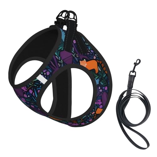 L Pet Leash Vest & Dog Harness - Small Size Cat Print Print Leash Set, Reflective, Adjustable for Cats & Dogs von VXXNlnn