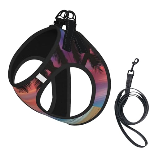 L Pet Leash Vest & Dog Harness - Small Size Coconut Palm Tree Sandy Beach Print Leash Set, Reflective, Adjustable for Cats & Dogs L Pet Leash Vest & Dog Harness - Small Size Coconut Palm Tree Sandy Beach Print Leash Set, Reflective, Adjustable for Cats & Dogs von VXXNlnn
