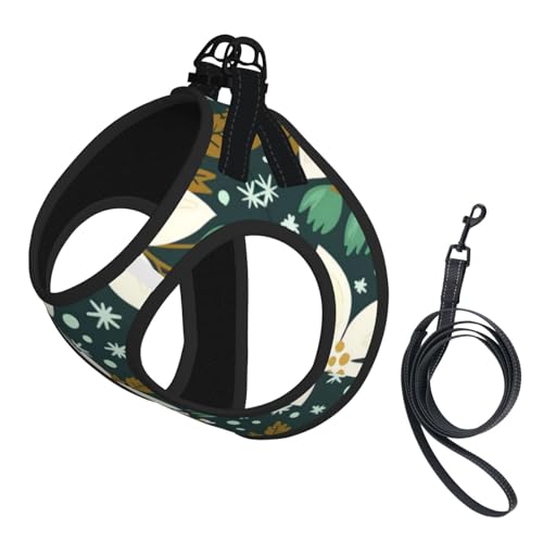L Pet Leash Vest & Dog Harness - Small Size Floral Pattern Print Leash Set, Reflective, Adjustable for Cats & Dogs L Pet Leash Vest & Dog Harness - Small Size Floral Pattern Print Leash Set, Reflective, Adjustable for Cats & Dogs von VXXNlnn