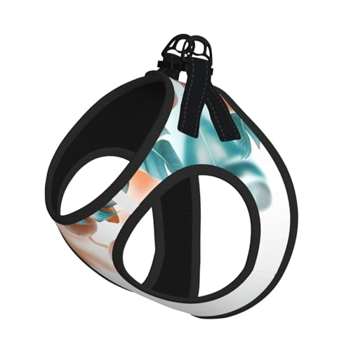 L Pet Leash Vest & Dog Harness - Small Size Teal And Orange Orchid Print Leash Set, Reflective, Adjustable for Cats & Dogs L Pet Leash Vest & Dog Harness - Small Size Teal And Orange Orchid Print Leash Set, Reflective, Adjustable for Cats & Dogs von VXXNlnn