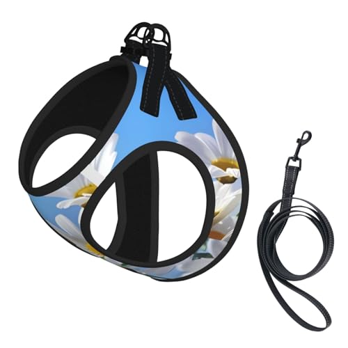 M Haustier-Leine, Weste und Hundegeschirr, klein, Wildweiß, Gänseblümchen-Druck, reflektierend, verstellbar, für Katzen und Hunde M Haustier-Leine, Weste und Hundegeschirr, klein, Wildweiß, Gänseblümchen-Druck, reflektierend, verstellbar, für Katzen und Hunde von VXXNlnn