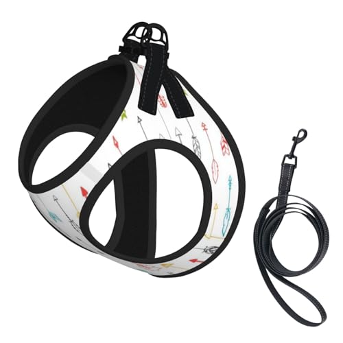 M Haustier-Leine, Weste und Hundegeschirr, klein, bunt, handgezeichnete Kunst mit Boho-Stil, Pfeilaufdruck, reflektierend, verstellbar, für Katzen und Hunde M Haustier-Leine, Weste und Hundegeschirr, klein, bunt, handgezeichnete Kunst mit Boho-Stil, Pfeilaufdruck, reflektierend, verstellbar, für Katzen und Hunde von VXXNlnn