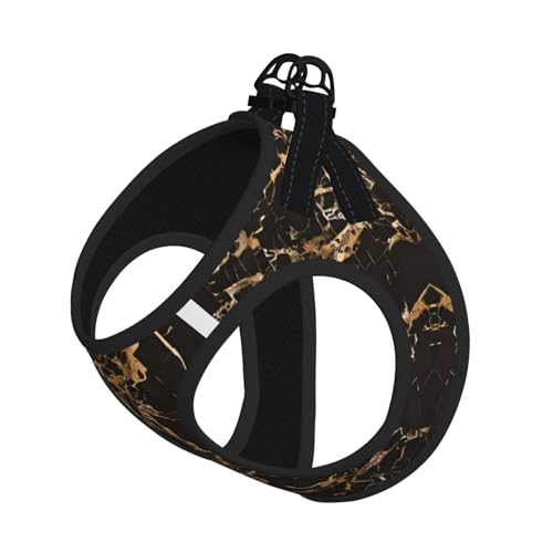M Haustier-Leine, Weste und Hundegeschirr, klein, goldfarbener Marmor-Druck, reflektierend, verstellbar, für Katzen und Hunde M Haustier-Leine, Weste und Hundegeschirr, klein, goldfarbener Marmor-Druck, reflektierend, verstellbar, für Katzen und Hunde von VXXNlnn
