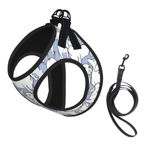 M Haustier-Leine, Weste und Hundegeschirr, klein, niedlicher Dackel-Druck, reflektierend, verstellbar für Katzen und Hunde M Haustier-Leine, Weste und Hundegeschirr, klein, niedlicher Dackel-Druck, reflektierend, verstellbar für Katzen und Hunde von VXXNlnn