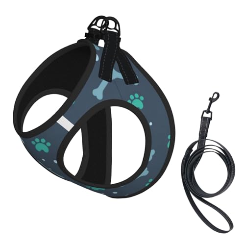 M Haustier-Leine, Weste und Hundegeschirr, kleine Größe, mit Knochen und Krallen, reflektierend, verstellbar für Katzen und Hunde M Haustier-Leine, Weste und Hundegeschirr, kleine Größe, mit Knochen und Krallen, reflektierend, verstellbar für Katzen und Hunde von VXXNlnn