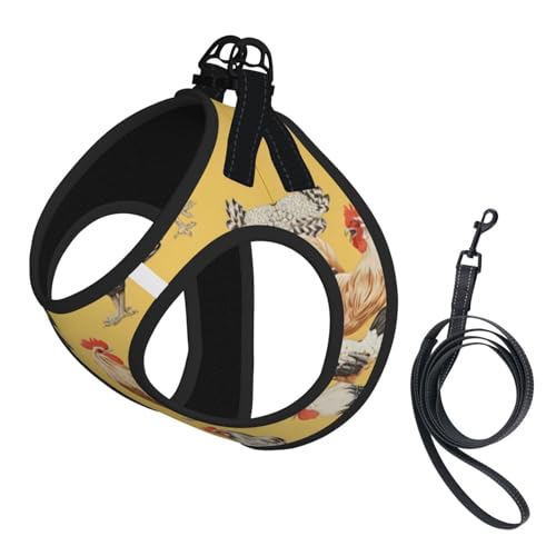 S Pet Leash Vest & Dog Harness - Small Sized Art Chicken Painting Print Leash Set, Reflective, Adjustable for Cats & Dogs S Pet Leash Vest & Dog Harness - Small Sized Art Chicken Painting Print Leash Set, Reflective, Adjustable for Cats & Dogs von VXXNlnn