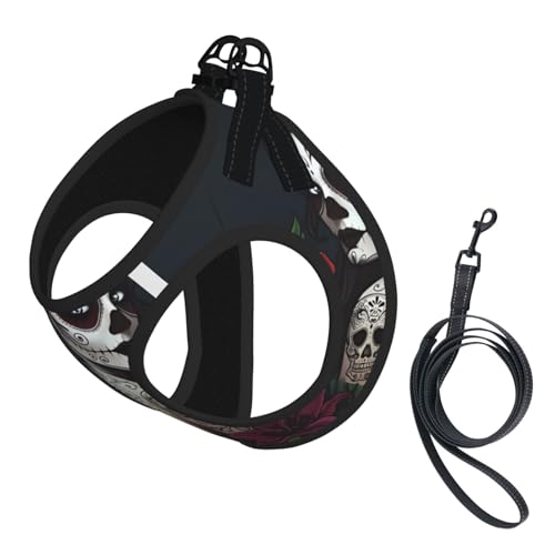 S Pet Leash Vest & Dog Harness - Small Sized Skeleton Woman Print Leash Set, Reflective, Adjustable for Cats & Dogs von VXXNlnn