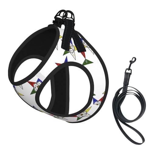 S Pet Leash Vest & Dog Harness - Small Sized Stars Eastern Stars Print Leash Set, Reflective, Adjustable for Cats & Dogs von VXXNlnn