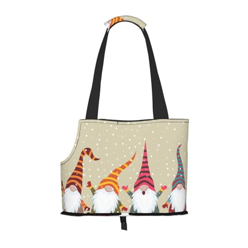 Tragbare Faltbare Haustier Schulter Weihnachten Gnomes Tasche - Hohe Dichte Reißfest Haustier Reise Handtasche für Kleintiere von VYONNE