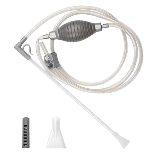 VZU 185 cm Mulmsauger Aquarium mit 2 Aufsätzen, spülkasten Reiniger mit Einstellbarer durchflussregelung, Aquarium Reinigungsset & Aquarium Sauger für Kies und Sand mit Schlauchventil von VZU
