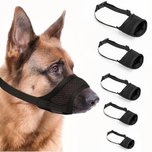 Maulkorb für Hunde, weicher Maulkorb für kleine, mittelgroße und große Hunde, um Beißen und Bellen zu verhindern, weicher Fellpflegemaulkorb für Deutschen Schäferhund mit verstellbarem Riemen, Maulkorb für Hunde, weicher Maulkorb für kleine, mittelgroße und große Hunde, um Beißen und Bellen zu verhindern, weicher Fellpflegemaulkorb für Deutschen Schäferhund mit verstellbarem Riemen, von VZZNN