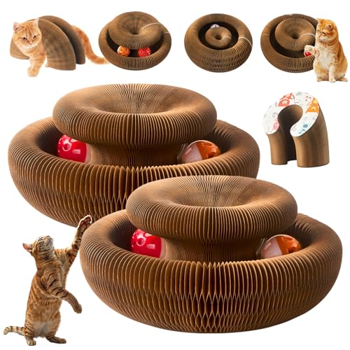 VZZNN Magisches Orgel-Katzenspielzeug, faltbares magisches Orgel-Kratzbrett, wendbar, Unendlichkeits-Stil, magisches Orgel-Katzenspielzeug mit 4 Kugeln, interaktives Katzenspielzeug für den VZZNN Magisches Orgel-Katzenspielzeug, faltbares magisches Orgel-Kratzbrett, wendbar, Unendlichkeits-Stil, magisches Orgel-Katzenspielzeug mit 4 Kugeln, interaktives Katzenspielzeug für den von VZZNN