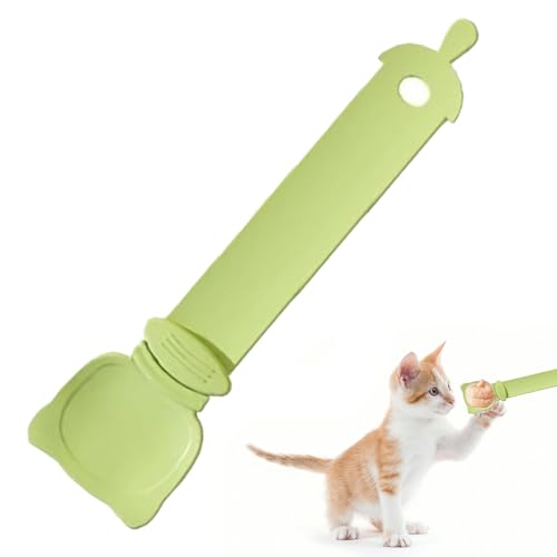 Cat Strip Feeding Scoop - Cat Strip Squeeze Spoon - Multifunctional Pet Feeding Lickable Spoon - Easy To Use Cat Treat Spoon - Durable Work-Saving Feeding Spoon - For Pets & Cats (A-Green) von Vacclo
