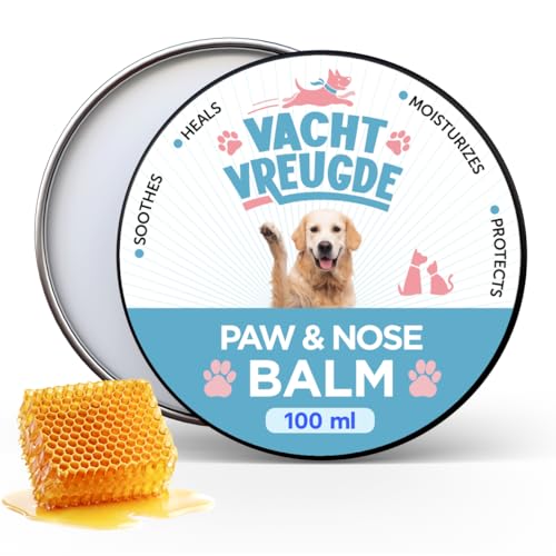 Vacht Vreugde 100 ml Pfotenbalsam für Hunde - Natürlicher Pfotenschutz mit Bienenwachs - Hundezubehör für weichere Pfoten - Hunde Zubehör - Pflegt rissige und spröde Pfoten im Winter & Sommer Vacht Vreugde 100 ml Pfotenbalsam für Hunde - Natürlicher Pfotenschutz mit Bienenwachs - Hundezubehör für weichere Pfoten - Hunde Zubehör - Pflegt rissige und spröde Pfoten im Winter & Sommer von Vacht Vreugde