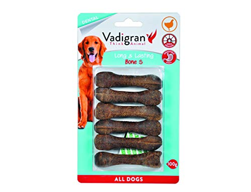 Vadigran gepresste Kauknochen Long & Lasting Huhn Chicken S, 6er Pack (6 x 140 g) von VADIGRAN