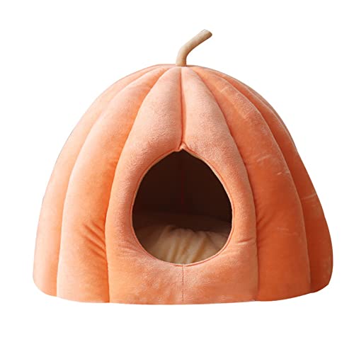 Vadillo Höhlenbett Kürbis Hundebett mit Kapuze Hundehütte Wärmendes Kuscheltier Schlafhaus Kissen für kleine Katzen C von Vadillo