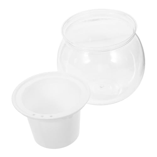 Hydroponischer Pflanzentopf Kunststoff Transparentes Aquarienbehälter für Kleine Fische und Pflanzen für Wohnungen und Pflegeleicht und Elegant Multifunktionale Nutzung für Hydroponischer Pflanzentopf Kunststoff Transparentes Aquarienbehälter für Kleine Fische und Pflanzen für Wohnungen und Pflegeleicht und Elegant Multifunktionale Nutzung für von Vaguelly