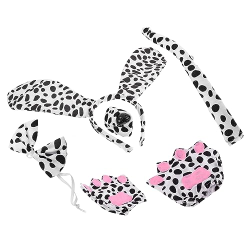 Vaguelly 1 Satz Dackel Stirnband Dalmatiner Nasenset Ohren Gastgeschenke Für Hunde Klein Hund Halloween Tierkleid-Requisiten Zubehör Tiere Cosplay Kostüm Stirnband Körperpflege Stoff von Vaguelly