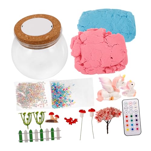 Vaguelly 1 Satz Unicorn Terrarium Handgemachtes Flaschenlicht mit LED und Timer Kreative Glücksflasche für Zuhause und für Freunde Frauen und Einhornliebhaber von Vaguelly