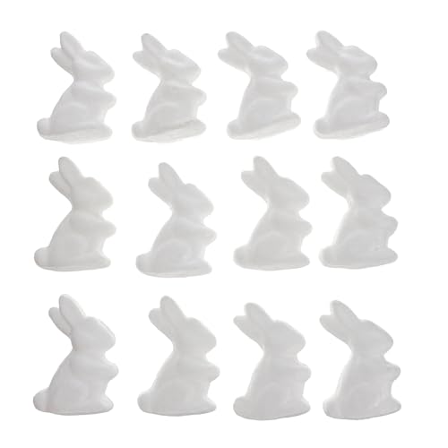 Vaguelly 12 Stück Schaumstoff-Kaninchen Hasenformen Unlackiert Leere Tier-Modellierkugel Weiß DIY-Kunstprojekte Spielzeug Für Ostern Blumenarrangement Hochzeit Party 7 3 cm von Vaguelly