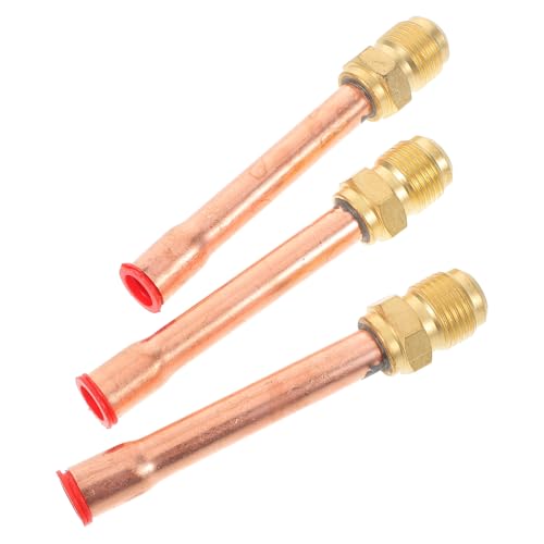 Vaguelly 3 Stück Erweitertes Hochdruck Ventil Bördelverbinder Rohrverbinder Ersatz Klimaanlage Fitting Ventil Zubehör Gewinderohrverbinder Goldenes Kupfer von Vaguelly