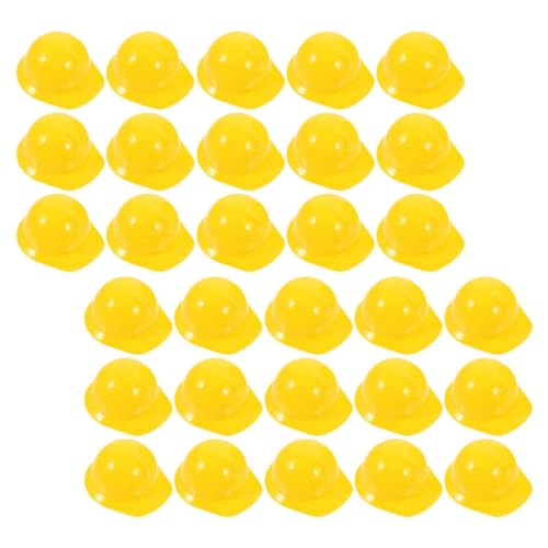Vaguelly 40 Stück Mini-Bauhut Miniatur-Schutzhelm Plastikflaschenaufsatz Kleine Tiere Kappen Für Anziehparty-Zubehör Gelb von Vaguelly