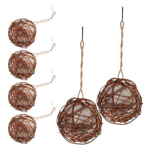 Vaguelly 6 Stück Kauspielzeug zum Aufhängen für Sittiche: Rattan-Vogelkäfig-Zubehör für kleine und mittelgroße Vögel – Futtersuchspielzeug für Nymphensittiche, Papageien Vaguelly 6 Stück Kauspielzeug zum Aufhängen für Sittiche: Rattan-Vogelkäfig-Zubehör für kleine und mittelgroße Vögel – Futtersuchspielzeug für Nymphensittiche, Papageien von Vaguelly