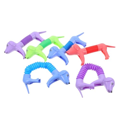 Vaguelly 6stücke Hundespielzeug Dehnbares Tube Sensory Toy Für Hunde Stressabbau Und Interaktives Spielen Für Kleine Und Mittelgroße Welpen Farbenfrohes Design von Vaguelly