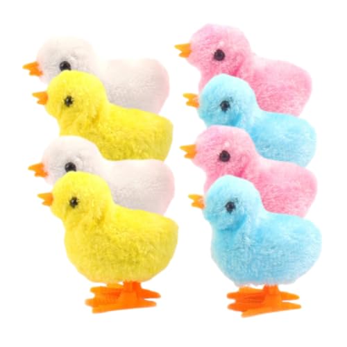 Vaguelly 8 Stück Teiliges Aufziehküken Lustige Springende Küken aus Plüsch Geeignet als Ostergeschenk und Haustierspielzeug Kompakte Mechanische Spielzeuge zur Motorischer von Vaguelly