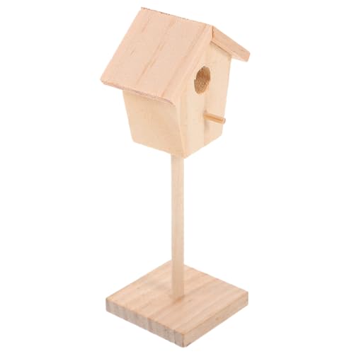 Vaguelly Puppenhaus Vogelkäfig Vogelhaus Zubehör Kleine Vogelkäfig-Requisite Puppenhaus Miniatur-vogelkäfig Vogelkäfig-Ornament-Modell Mikrolandschaftsornament Vogelkäfigverzierung Holz von Vaguelly