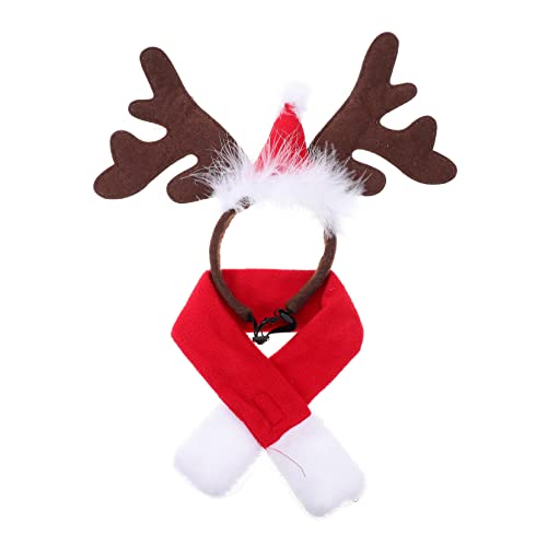 Vaguelly Weiches Teiliges Haustier Weihnachtskostüm mit Plüsch Hirsch Haarreif und Warmem Halstuch Leichtes Atmungsaktives Zubehör für Hunde und Katzen zu Festen und Fotoshootings Vaguelly Weiches Teiliges Haustier Weihnachtskostüm mit Plüsch Hirsch Haarreif und Warmem Halstuch Leichtes Atmungsaktives Zubehör für Hunde und Katzen zu Festen und Fotoshootings von Vaguelly